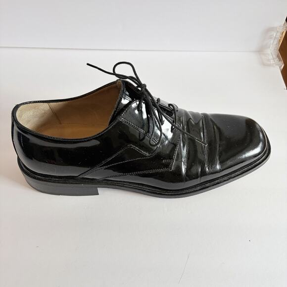 Johnston&Murphy Handcrafted Italy Black Patent Leather Lace Up Oxford Men 8.5 M main image 8